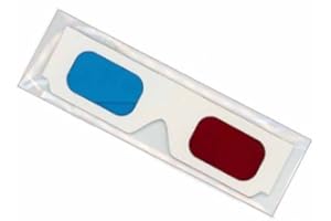 3DSTEREO GLASSES 3D Glasses - Red and BLUE Anaglyph 1 Pair white cardboard frames