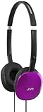 JVC HAS160V FLATS Lightweight Headband Headphones (Violet)