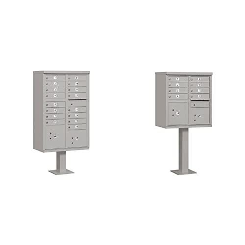 16 A Size Doors, USPS Access Type III Cluster Box Unit, Gray & 3308GRY