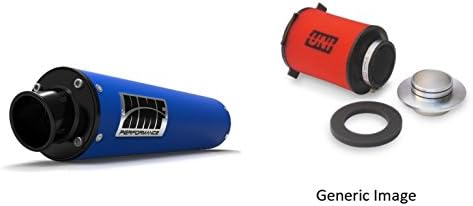 UNI Foam Air Filter &amp; HMF Blue Performance-Series Slip On Exhaust Turn-Down-Black for Yamaha Raptor 700 2006-2014