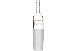 StonyLab Glass Straight Inlet Adapter with 24/40 Male Glass Joint and 10 mm Hose Connection Lab Glassware