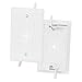 Datacomm 45-0014-WH 1-Gang (2 Pack) Cable Plate with Flexible Opening - White