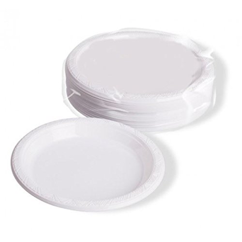 50 x 10.25" Deluxe Heavy Duty Extra Strong Round Plastic Dinner Plates