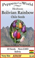 10+ BOLIVIAN RAINBOW ORNAMENTAL HOT CHILE PEPPER SEEDS 10+ BOLIVIAN RAINBOW ORNAMENTAL HOT CHILE PEPPER SEEDS