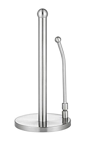 Alpine Industries Countertop Paper Towel Holder - Stainless Steel Kitchen Napkin Roll Dispenser Stand for Home, Office, Bathroom (Steel-Lite)