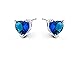 White Gold Plated Titanic Heart of the Ocean Blue Cubic Zirconia Stud Earrings Fashion Jewelry for Adult Women