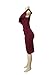 VERTTEE V Neck Ruffle Plain Bodycon Sleeveless Midi Tight Wrap Women's Party Dress Red