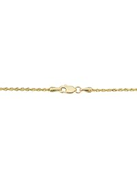 14 K Amarillo Oro sólido 1,5 mm Cuerda Cadena Collar
