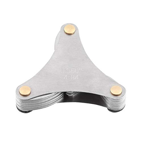 Hilitand Stainless Steel Screw Pitch Gauge, 60 and 55 Degree Thread Plug Gage, Measuring Tool Metric+ Imperial (US (51 pcs))