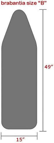 de Machinor Ironing Board Cover & Pad Made for Size B Brabantia (49” x 15”) Ironing Table - 3 Layer Padded Cover with Adjustable Pull Bungee
