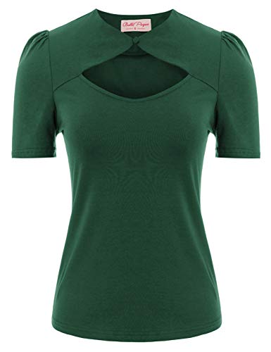 Womens Green Keyhole Blouse