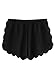 MakeMeChic Women's Casual Elastic Waist Scalloped Summer Beach Lounge Shorts Black M
