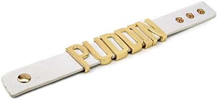 LEPENN Brand DC Comics Suicide Squad Harley Quinn PUDDIN Leather Bracelet (White)