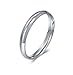 BORUO 925 Sterling Silver Ring, High Polish Plain Dome Tarnish Resistant Comfort Fit Wedding Band 3mm Ring