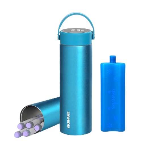 YOUSHARES Insulin Kühlbox mit Temperaturanzeige - 48H Kühlung Smart Tragbare Insulin Pen Tasche mit ℃/℉ Digitaler, Medikamenten Kühlbox Reise Etui mit