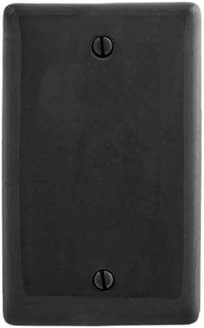 Bryant Electric NP13BK Nylon Standard Size 1-Gang 1-Blank Box Mount Wallplate, Black