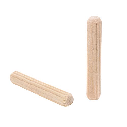 100 Pack 1/4" Wood Dowel Pins Straight Grooved Pins for Furniture Door and Art Projects (1/4 in