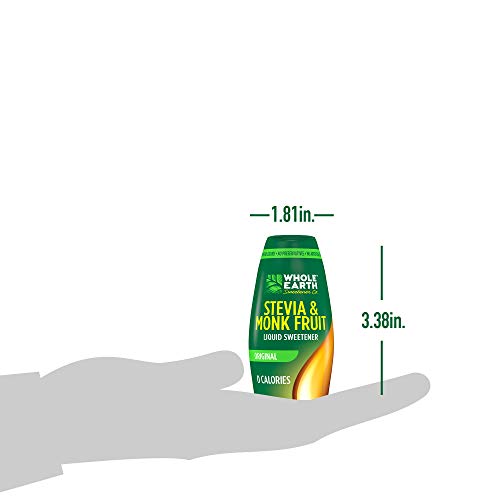 Whole Earth Stevia & Monk Fruit Liquid Sweetener, Original, Erythritol