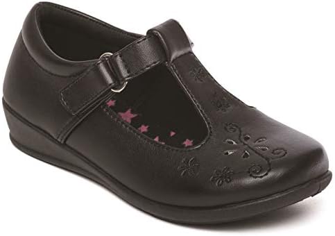 Girls T Bar/Brogues/Loafer/Mary Jane Patent Memory Foam Insole School Shoes Size Infant 5 6 7 8 9 10 11 12 13 & Junior 1 2 3 4 5 Buckle Closure/Touch Fasten and Slip On