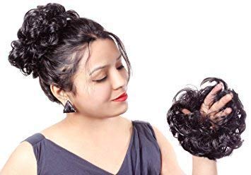 Try Mee Women Curly Hair Bride Bun Juda Rubber Free Size Natural
