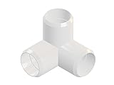 PVC Elbow Corner Side Outlet Tee Fitting, Furniture Grade 3way 1 inch, White [Pack of 5] (3way 1 inch)