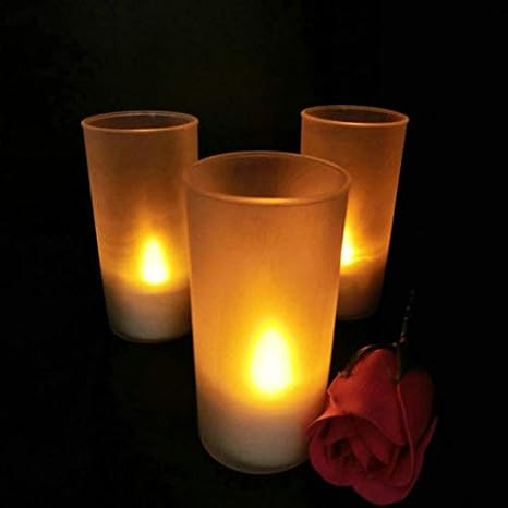Goyal Yellow LED Tealight with Cup and 6 Set of Extra Batteries (Pack of 6)