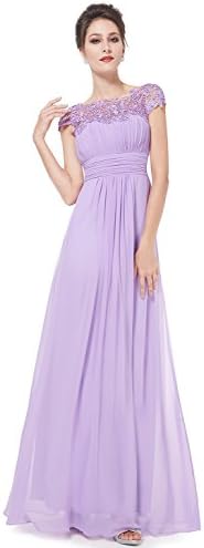 Ever Pretty Women's Lacey Neckline Open Back Ruched Bust Evening Dress 09993