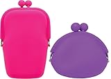 Femina Silicone Smartphone Holder with Silicone Coin Purse (Pink w/Purple Coin Purse)