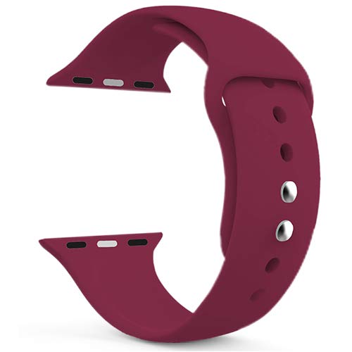 AdMaster Compatible for Silicone Apple Watch Band and Replacement for Sport iwatch Accessories Bands Series 3 2 1 Wine Red 42mm M/L