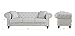 Divano Roma Furniture Classic Scroll Arm Chesterfield Sofa - Bonded Leather (White)
