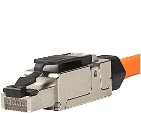 odedo 8x CAT 6A & 7 RJ45 Crimp Plug Network Plug Field Assembled up to 10 Gigabit for Installation Cable Network Cable, Tool- Mounting with Strain Relief, Crimp Connector Cat7