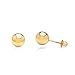 14k Yellow Gold Round Ball Stud Earrings Polished with Comfort Screw Backings (5mm)
