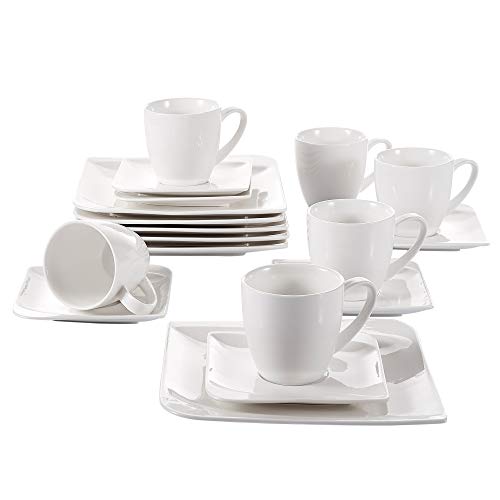 vancasso Kaffeeservice, Kaffeeset Yolanda Tasseservice, Tafelservice aus weißen Porzellan, 18 TLG. Kaffeeset, Beinhaltet…