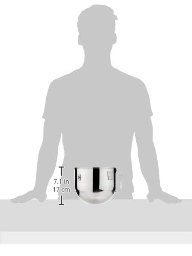 KitchenAid 5 Quart Bowl-Lift Polished Stainless Steel Bowl with Flat Handle - K5ASBP, Silver