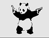 KEEN Gangster Shooting Panda Banksy Decal Vinyl Sticker|Cars Trucks Walls Laptop|Black|5.5 in|KCD431