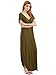 Verdusa Women's V Neck Side Pockets Split Hem Beach Long Maxi Dress Olive Green XL