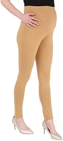 Glossey Women's Cotton Maternity Ankle Length Leggings for Pregnancy
