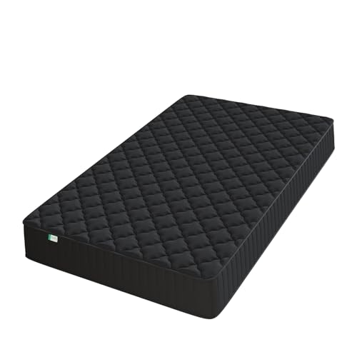 【VIGOR】Novilla マットレス ダブル しっかり硬め 厚さ20cm 独自開発新バージョン！ 高圧縮コイル技術 高反発ウレタン 硬さ180N 32D高密度 独立コイル580個 体圧分散 通気 ベッドマットレス 寝返りサポート double spring mattress 高級スプリング 静音 底付き感無し 高耐久性 並行配列 エッジサポート ブラック 140×195×20cm