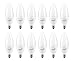 Hyperikon LED Candelabra Bulb B11 Frosted 5W (40W Equivalent), 5000K (Crystal White Glow), Candle Bulb Chandelier, Small Base E12, Not Dimmable - Great for Kitchen, Dining Area, Chandelier (12 Pack)