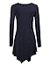 Made By Johnny MBJ WT737 Womens Long Sleeve Handkerchief Tunic M Navy