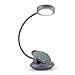 Vekkia Cute Rechargeable LED Eye-Care Book Light - Clip on Reading Light, 3 Levels, 1.8oz, Up to 40 Hours Reading. Great Gift for Readers (Grey)