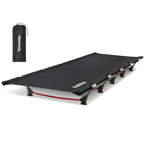 Naturehike Ultralight Folding Camping Cot Bed, Portable Compact Cot for Adults Camping, Hiking, Lightweight Backpackings, Heavy Duty Support 330 Lbs