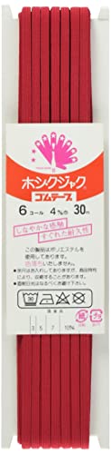 日本紐釦貿易(Nippon Chuko) カラー平ゴム 6コール 4mm幅×30m巻 赤 F10-COL6-R 手芸用品 ゴム 平ゴム