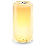 Wake-Up Light Alarm Clock- Sunrise Simulation Digital LED Clock with 5 Natural Sounds & Snooze Function for Heavy Sleepers - Touch Control Dimmable Bedside Lamp, 7 Colors Night Light for Bedrooms