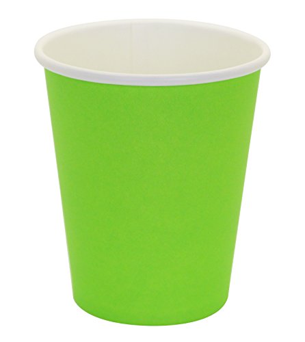 Hot Party Paper Cups, 8 Ounce, 50 Count, Multiple Colors (Green)