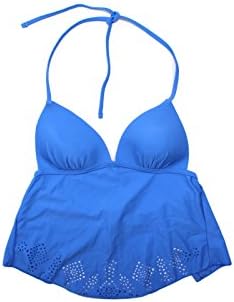 Arizona Womens Blue Shark Bite Tankini Swim Top Separates (Small, Periwinkle Blue)