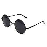 Aoron Lennon Style Vintage Round Sunglasses with Polarized Lenses