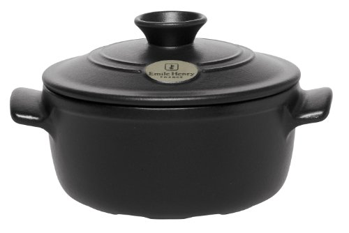 Click Here to See More Images Emile Henry Flame Top 1.9-Quart Round Oven, Black