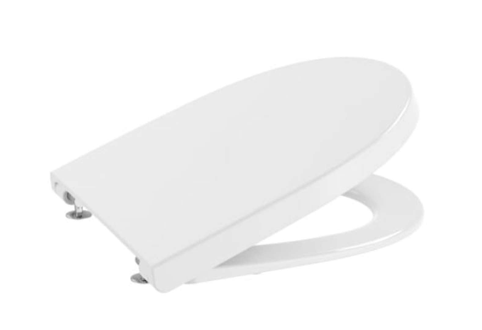 Roca Meridian Supralit Compact Toilet Seat and Seat with Soft Drop, Original Perfect Fit Toilet Lid, Heavy Duty Toilet Lid Replacement, White, A8012AC00B