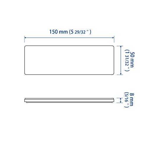 BSK 6" Rectangular White Stick-on Reflectors - 2 - Pcs